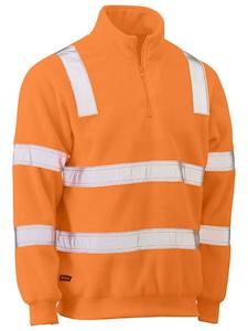 Hi Vis Fleece: Bisley Taped Hi Vis Rail Polar Fleece Jumper (BK6816T)