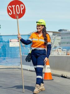 Ladies Pants: Bisley Women's Taped Cotton Cargo Cuffed Pants -(BPL6028T)