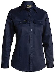 Ladies Work Shirts: Bisley Ladies Drill Shirt - Long Sleeve-(BL6339)