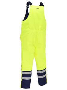 Hi Vis Coverall: Bisley Taped Hi Vis Freezer Bib & Brace Coverall (BAB6452T)