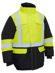 Hi Vis Jackets: Bisley H Taped Hi Vis Freezer Hooded Jacket (BJ6454HT)