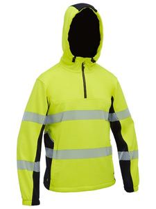 Hi Vis Fleece: Bisley Flx & Move Hi Vis Taped Liquid Repellent Fleece Hoodie (BK6571T)