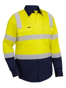 Hi Vis Shirts: Bisley Taped Biomotion Hi Vis Cool Lightweight Vented Shirt (BS6396T)