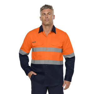 Hi Vis Shirts: King Gee Originals Reflective Spliced Drill Shirt (K54936)