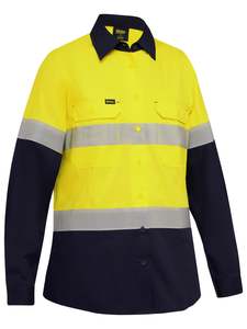 Bisley Women's Taped Hi Vis Ripstop Vented Shirt (BL6495T)
