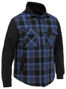 Products: Bisley Contrast Check Hooded Shirt (BJ6708)