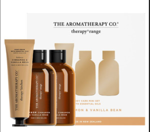 Products: The Aromatherapy Co Therapy Mini Bodycare Trio Set – Cinnamon & Vanilla Bean
