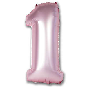 Balloons Giant Foil Numbers: Giant Chrome Light Pink Number Foil Balloon - 1