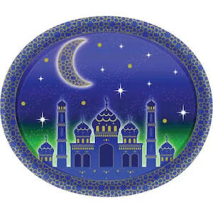 Aladdin Party: Moon & Stars Oval Plates - Dinner 8 Pkt