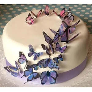 Disney Fairies Tinkerbell Party: Sweet Whimsy Purple Butterfly Edible Images