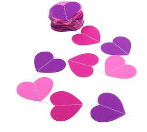 Pink & Purple Heart Garland