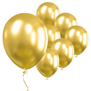 Aladdin Party: Value Balloons Pack of 10 - Chrome Gold