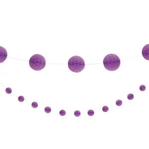 Purple Honeycomb Ball Garland