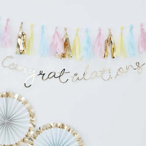 Graduation Party: Ginger Ray Gold Congratulations Banner