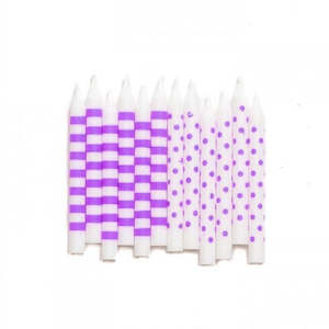 Dots & Stripes Pretty Purple Candles - 12 Pkt