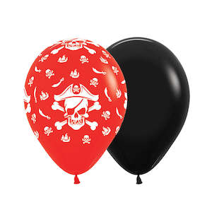 Red Pirate Balloons - 12 Pkt