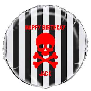 Jake And The Neverland Pirates Party: Black & White Personalised Pirate Foil Balloon