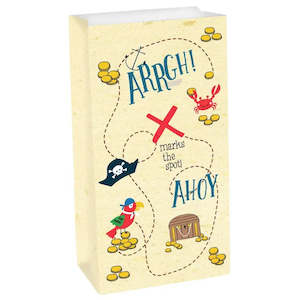 Jake And The Neverland Pirates Party: Ahoy Birthday Paper Treasure Map Treat Bags - 8 Pkt