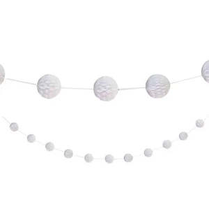 White Honeycomb Ball Garland