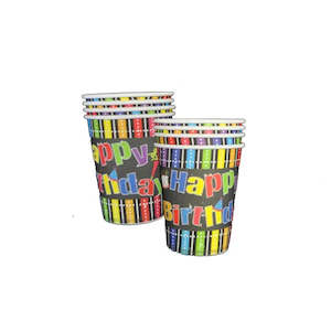 Rainbow Happy Birthday Cups - 8 Pkt - LIMIT TWO PER CUSTOMER