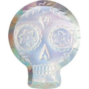 Meri Meri Holographic Skull Plates - 8 Pkt