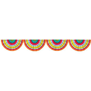 Fiesta Serape Paper Fan Garland