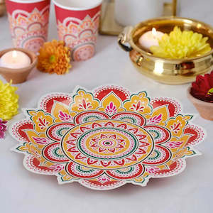 Ginger Ray Multicoloured Paper Diwali Plates - 8 Pkt