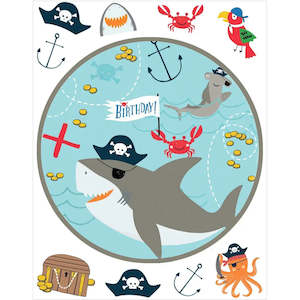 Ahoy Birthday Edible Cake Image with FREE Edible Icons