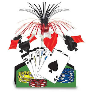 Casino Playing Cards & Poker Chips Centrepiece