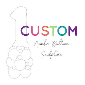 Organic Balloon Garlands Decor: Custom Number Balloon Sculpture - WELLINGTON ONLY