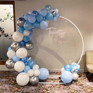 Organic Balloon Garlands Decor: Arctic Dream Balloon Frame Backdrop Hire