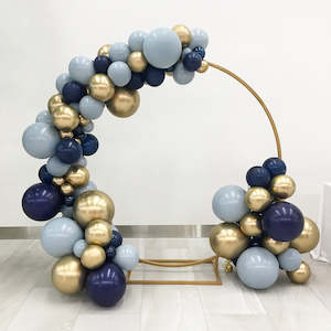 Organic Balloon Garlands Decor: Midnight Hour Balloon Frame Backdrop Hire