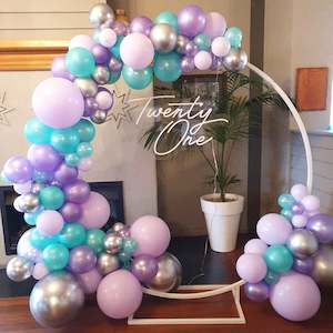 Organic Balloon Garlands Decor: Enchanted Balloon Frame Backdrop Hire