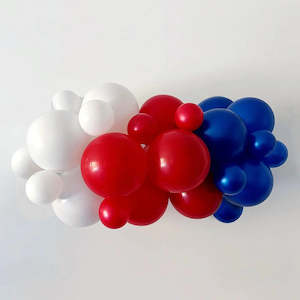Organic Balloon Garlands Decor: Patriotic Balloon Garland by Pop Balloons