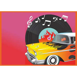 Classic 50s Rock & Roll Edible Cake Image - A4 Size