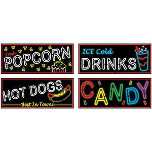50s Party: 50's Neon Food Sign Cutouts