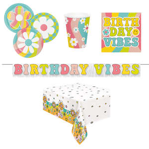 60s Party: 60s Flower Power Party Essentials - 34 Pc - SAVE 50%