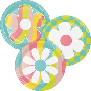 60s Party: Flower Power Plates - Lunch 8 Pkt