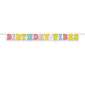 60s Party: Flower Power Birthday Vibes Banner