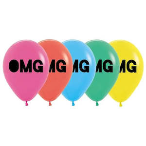 60s Party: OMG Balloon - 5 Pkt - CLEARANCE