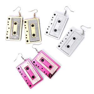 80s Party: Cassette Tape Earrings