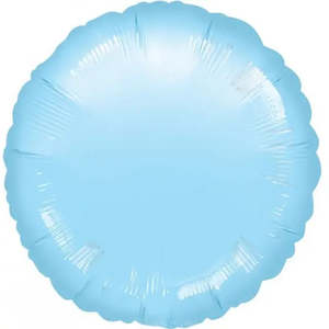 Plain Round Foil Balloons: Metallic Pearl Pastel Blue Round Foil Balloon