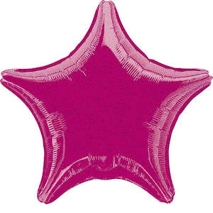 Holographic Star Fuchsia Dazzler Foil Balloon