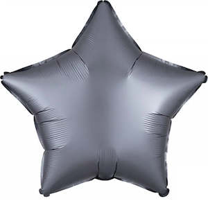 Plain Star Foil Balloons: Satin Luxe Graphite Star Foil Balloon