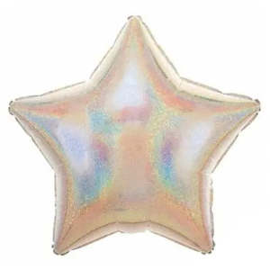 Holographic Star Silver Dazzler Foil Balloon