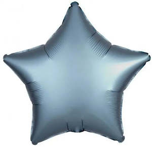 Satin Luxe Steel Blue Star Foil Balloon