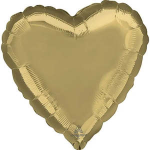 Plain Heart Foil Balloons: White Gold Heart Foil Balloon