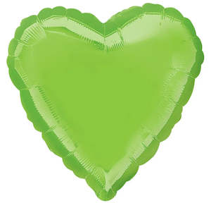 Plain Heart Foil Balloons: Iridescent Lime Green Heart Foil Balloon