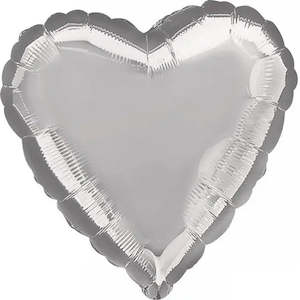 Metallic Silver Heart Foil Balloon