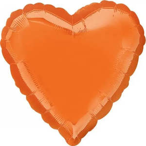 Metallic Orange Heart Foil Balloon